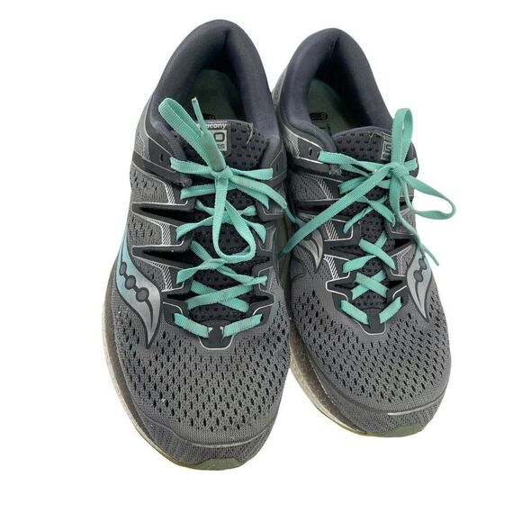 Saucony Triumph ISO Series Sneakers Running Shoes Gray Teal Womens Size 11.5 - Picture 2 of 11